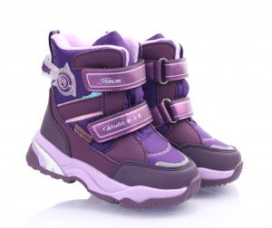 Детские Ботинки зимние  10248 темно-фиолетовые