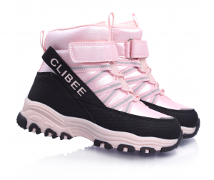 Детские Ботинки зимние Clibee 360 розово-черные